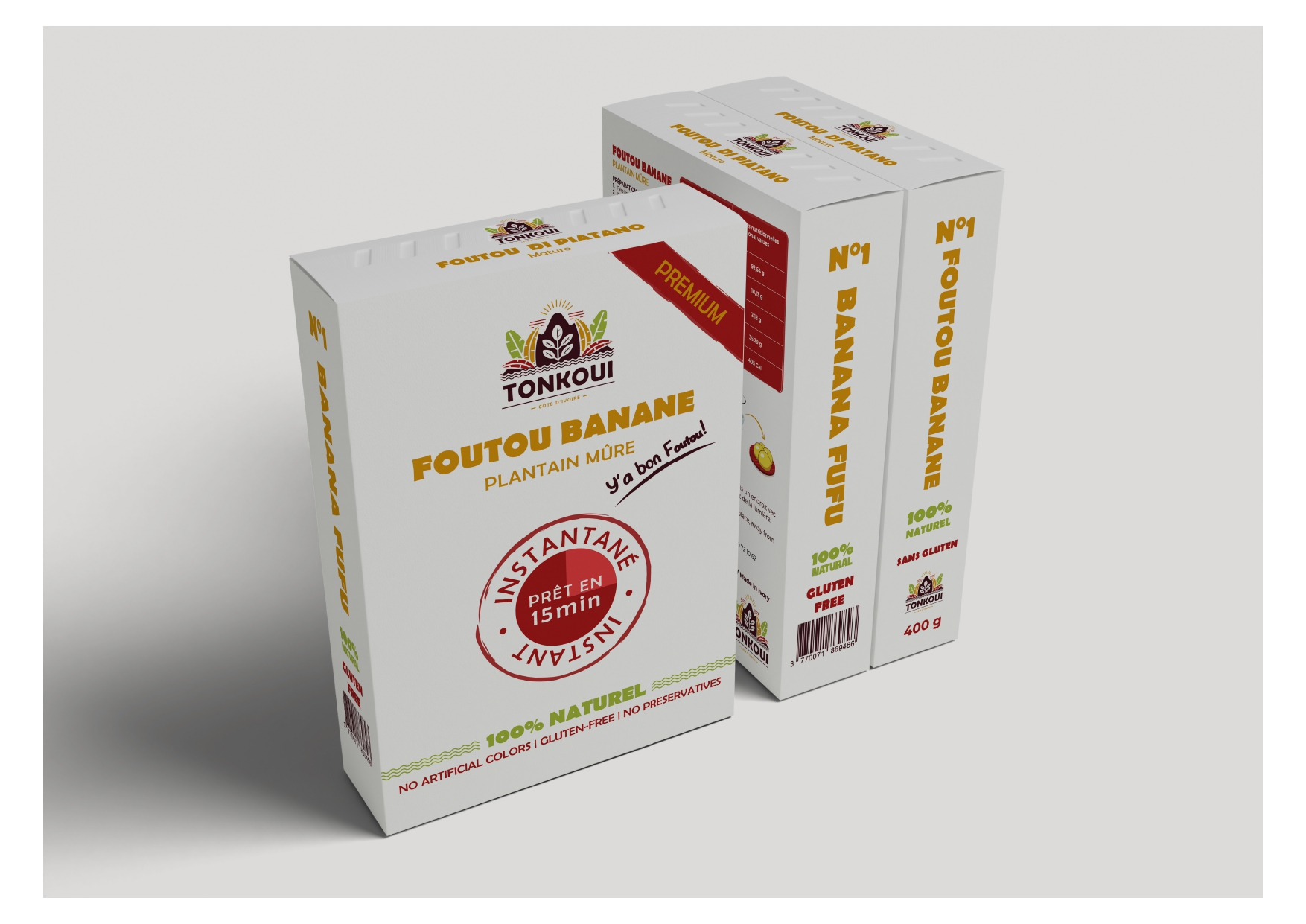 Foutou de Plantain mûre instantané